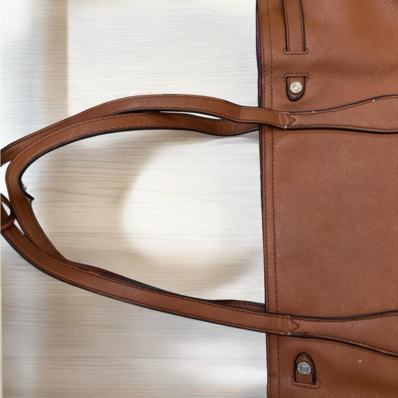 Opaque Clip Japanese handbag shoulder vegan leather brown fall autumn kawaii - Picture 6 of 8